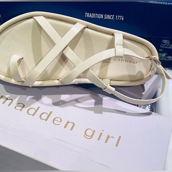 MADDEN GIRL Flatform Sandals Size 7 Bone Paris Tropezz Gladiator Strappy NEW - Picture 10 of 13